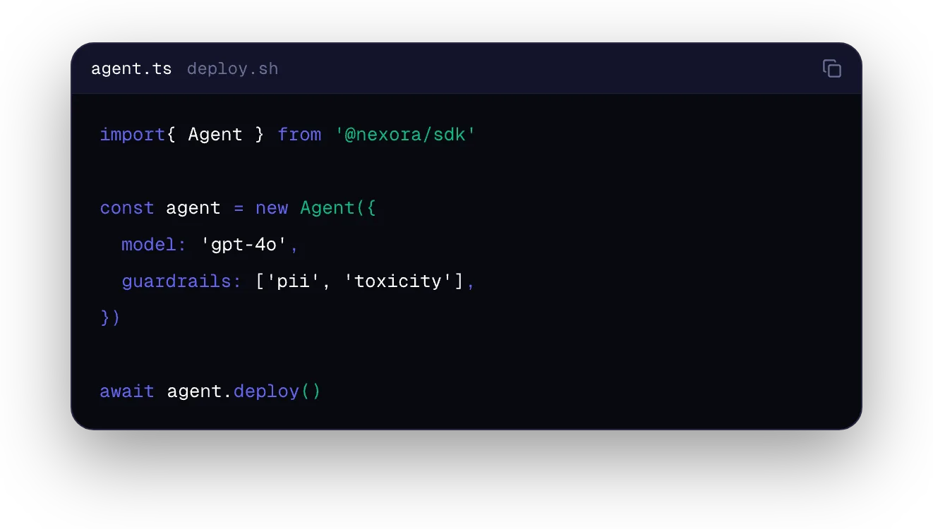 Nexora SDK code example
